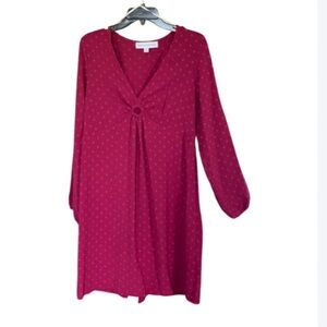 Emma & Michele polka dot dress casual business casual boho party L